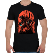 PRINTFASHION Dühös farkasember - Férfi póló - Fekete férfi póló