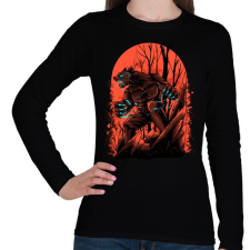 PRINTFASHION Dühös farkasember - Női hosszú ujjú póló - Fekete női póló