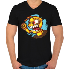 PRINTFASHION Dühös hangya - Férfi V-nyakú póló - Fekete férfi póló