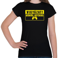 PRINTFASHION Dühös Játékos - Női póló - Fekete női póló