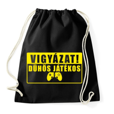 PRINTFASHION Dühös Játékos - Sportzsák, Tornazsák - Fekete tornazsák