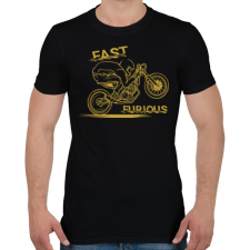 PRINTFASHION Dühös motoros - Férfi póló - Fekete férfi póló