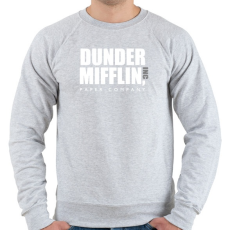 PRINTFASHION Dunder Mifflin - White - Férfi pulóver - Sport szürke