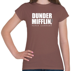 PRINTFASHION Dunder Mifflin - White - Női póló - Mogyoróbarna