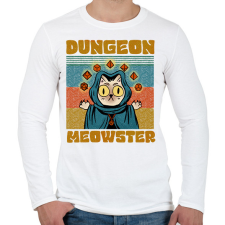 PRINTFASHION Dungeon meowster - Férfi hosszú ujjú póló - Fehér férfi póló