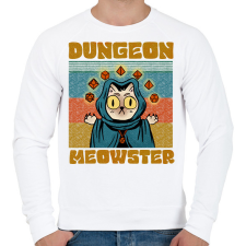 PRINTFASHION Dungeon meowster - Férfi pulóver - Fehér férfi pulóver, kardigán
