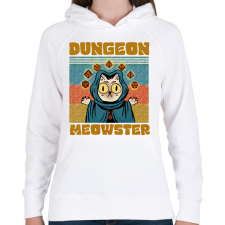 PRINTFASHION Dungeon meowster - Női kapucnis pulóver - Fehér női pulóver, kardigán