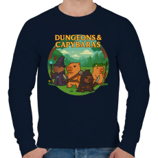 PRINTFASHION Dungeons & Capybaras - Férfi pulóver - Sötétkék