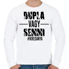 PRINTFASHION Dupla vagy semmi - #ikresanya - Férfi pulóver - Fehér férfi pulóver, kardigán