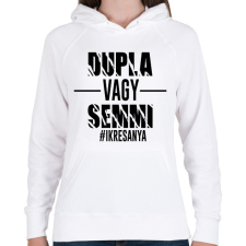 PRINTFASHION Dupla vagy semmi - #ikresanya - Női kapucnis pulóver - Fehér női pulóver, kardigán