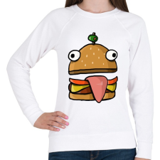 PRINTFASHION Durr burger - Fortnite - Női pulóver - Fehér női pulóver, kardigán