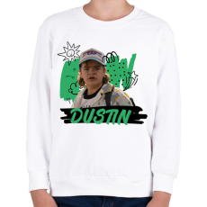 PRINTFASHION Dustin - Stranger Things - Gyerek pulóver - Fehér