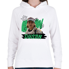 PRINTFASHION Dustin - Stranger Things - Női kapucnis pulóver - Fehér női pulóver, kardigán