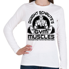 PRINTFASHION Dwight Schrute's Gym - Női hosszú ujjú póló - Fehér női póló