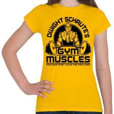 PRINTFASHION Dwight Schrute's Gym - Női póló - Sárga női póló