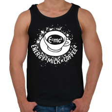 PRINTFASHION E=mc2, Energy=MilkxCoffee2 - Férfi atléta - Fekete