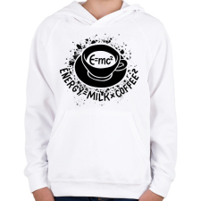 PRINTFASHION E=mc2, Energy=milkxcoffee2 - Gyerek kapucnis pulóver - Fehér gyerek pulóver, kardigán