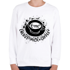 PRINTFASHION E=mc2, Energy=milkxcoffee2 - Gyerek pulóver - Fehér