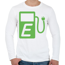PRINTFASHION E-töltőállomás - Férfi hosszú ujjú póló - Fehér férfi póló