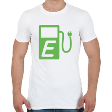 PRINTFASHION E-töltőállomás - Férfi póló - Fehér