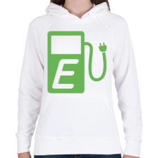 PRINTFASHION E-töltőállomás - Női kapucnis pulóver - Fehér