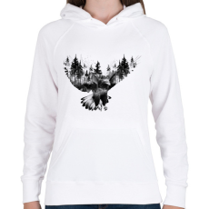 PRINTFASHION EagleForest - Női kapucnis pulóver - Fehér