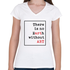 PRINTFASHION eARTh - Női V-nyakú póló - Fehér