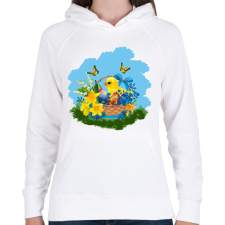 PRINTFASHION easter-2 - Női kapucnis pulóver - Fehér női pulóver, kardigán