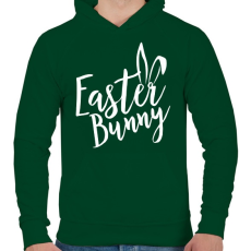 PRINTFASHION Easter Bunny - Férfi kapucnis pulóver - Sötétzöld
