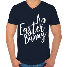 PRINTFASHION Easter Bunny - Férfi V-nyakú póló - Sötétkék férfi póló