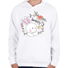 PRINTFASHION Easter Bunny  - Gyerek kapucnis pulóver - Fehér gyerek pulóver, kardigán
