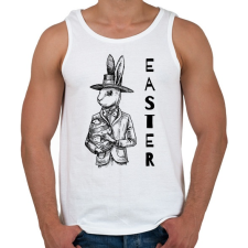 PRINTFASHION Easter - Elegáns nyúl - Férfi atléta - Fehér atléta, trikó
