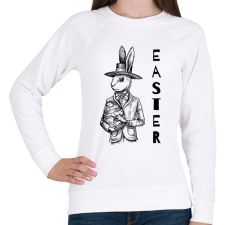 PRINTFASHION Easter - Elegáns nyúl - Női pulóver - Fehér női pulóver, kardigán