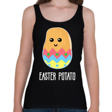 PRINTFASHION Easter potato - Női atléta - Fekete női trikó