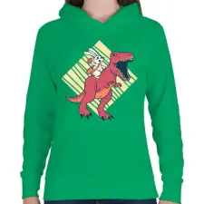PRINTFASHION Easter rabbit - Női kapucnis pulóver - Zöld női pulóver, kardigán