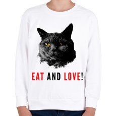 PRINTFASHION Eat and love - Gyerek pulóver - Fehér