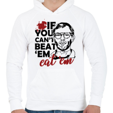 PRINTFASHION Eat 'em - Férfi kapucnis pulóver - Fehér