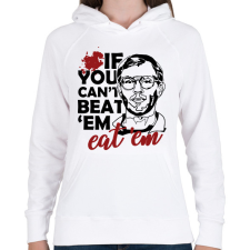 PRINTFASHION Eat 'em - Női kapucnis pulóver - Fehér női pulóver, kardigán