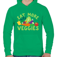 PRINTFASHION Eat healty  - Férfi kapucnis pulóver - Zöld férfi pulóver, kardigán