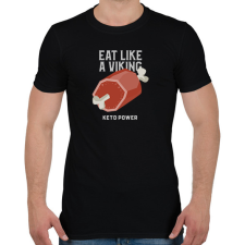 PRINTFASHION EAT LIKE A VIKING - Férfi póló - Fekete férfi póló