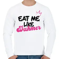 PRINTFASHION Eat me like Dahmer - Férfi pulóver - Fehér férfi pulóver, kardigán