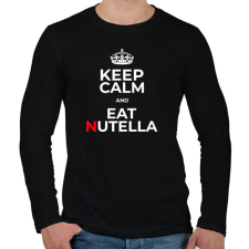 PRINTFASHION EAT NUTELLA - Férfi hosszú ujjú póló - Fekete férfi póló