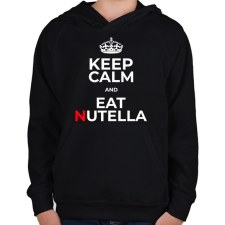 PRINTFASHION EAT NUTELLA - Gyerek kapucnis pulóver - Fekete gyerek pulóver, kardigán