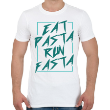 PRINTFASHION Eat pasta run fasta - Férfi póló - Fehér férfi póló