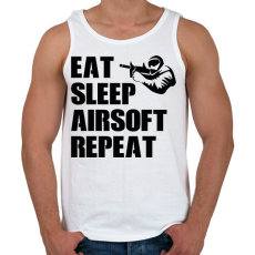 PRINTFASHION Eat, sleep, airsoft, repeat - Férfi atléta - Fehér