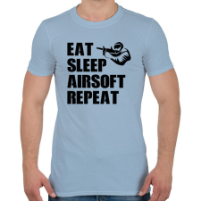 PRINTFASHION Eat, sleep, airsoft, repeat - Férfi póló - Világoskék férfi póló