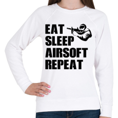 PRINTFASHION Eat, sleep, airsoft, repeat - Női pulóver - Fehér