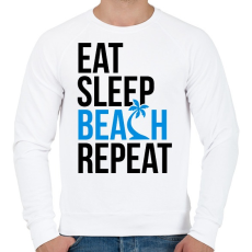 PRINTFASHION Eat Sleep Beach - Férfi pulóver - Fehér