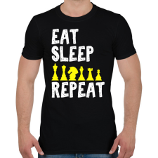 PRINTFASHION Eat, Sleep, Chess, Repeat - Férfi póló - Fekete férfi póló
