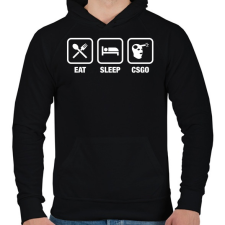 PRINTFASHION EAT SLEEP CSGO - Férfi kapucnis pulóver - Fekete férfi pulóver, kardigán